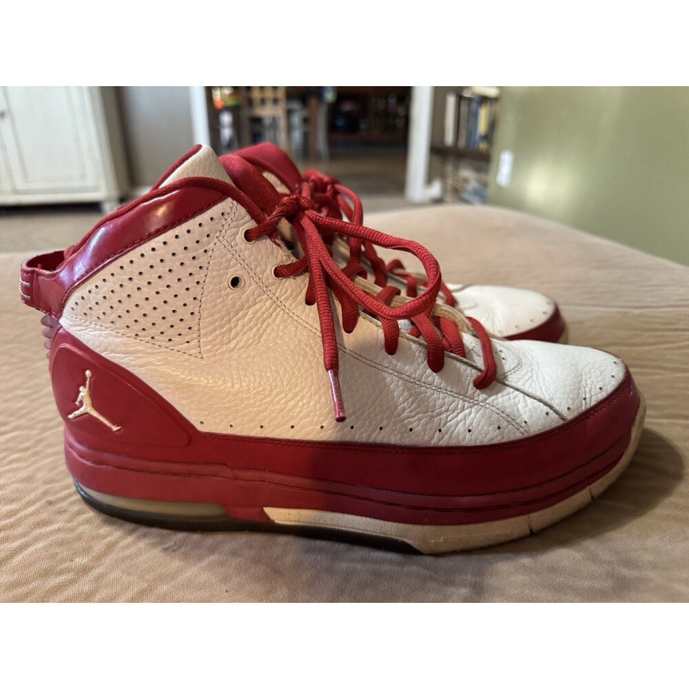 Nike Air Jordan Flight School 395627-105 Mens Basketball Shoes Red /White Sz 10